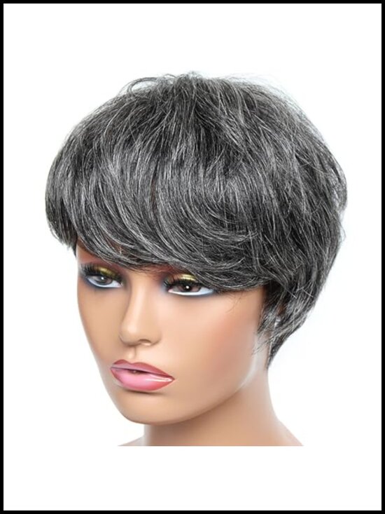 100% Human Hair Pixie Cut Wig Short Layered Glueless 180 Density main image 5
